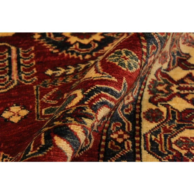 Tribal 1980s Vintage Super Kazak Garish Red/Lt. Tan Wool Rug - 3'11 X 6'2 For Sale - Image 3 of 8