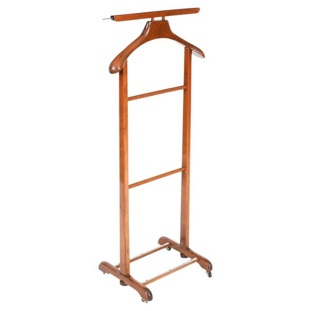 Vintage Edwardian Style Walnut Valet Clothes Stand For Sale - Image 10 of 10