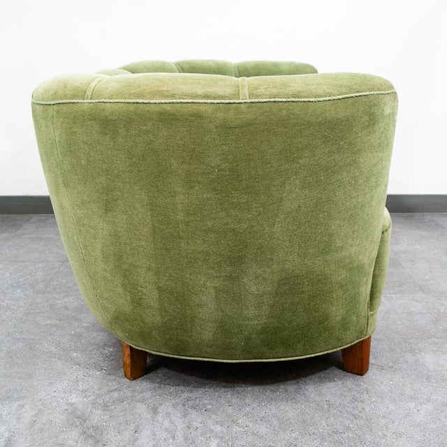 Mid Century Danish Modern Couch Sofa Mohair Light Green Loveseat Settee 2 Seat For Sale - Image 10 of 12