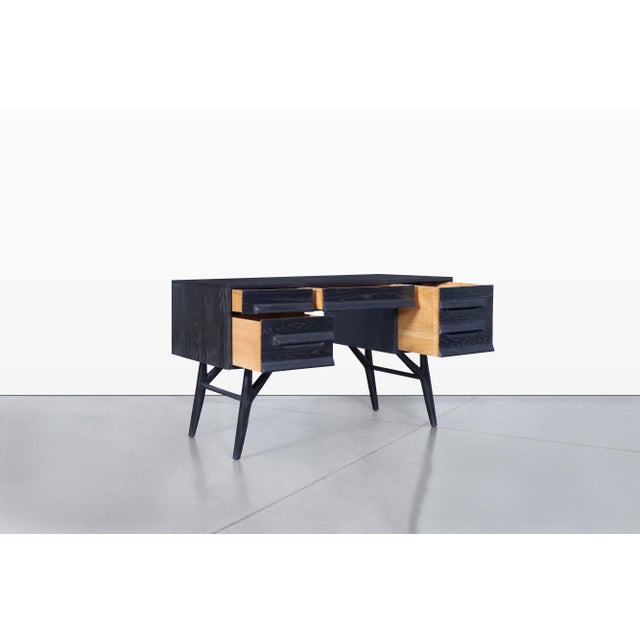 Black Vintage Black Cerused Desk by Jack Van Der Molen for Jamestown Lounge Co. For Sale - Image 8 of 14