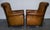Vintage Art Deco Style Hand Dyed Leather Shell Chairs, Set of 2 For Sale - Image 5 of 17
