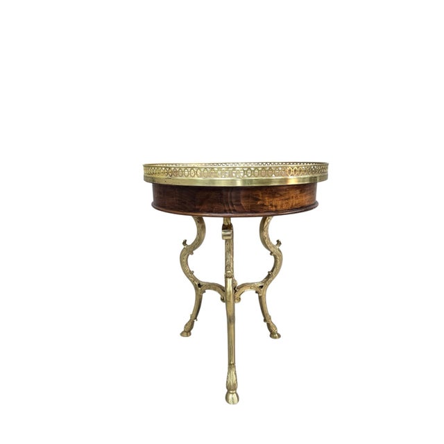 Vintage French Louis XVI Style Marquetry Gueridon Side Table For Sale - Image 4 of 7
