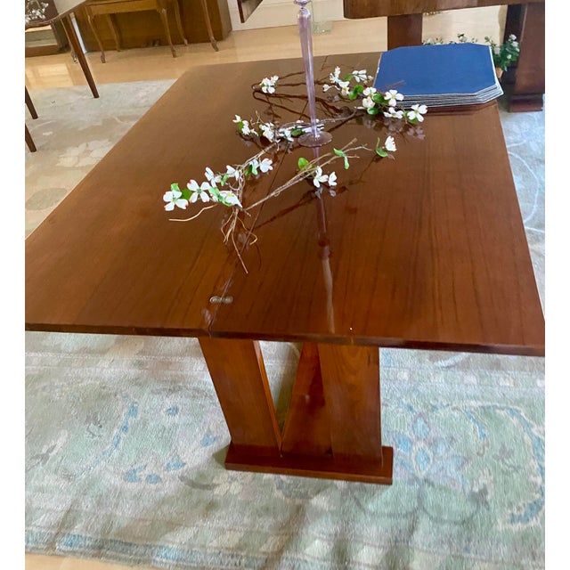 1950s Art Deco Style Mahogany Wood Dining Table / Console For Sale - Image 9 of 12