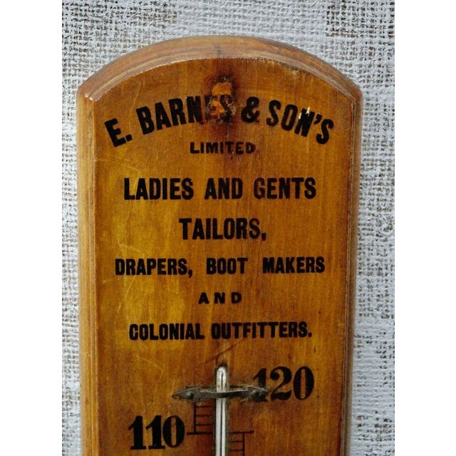 Vintage Wooden Advertising Thermometer For Sale - Image 4 of 7