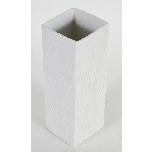 The design for the white bisque porcelain vase with relief decoration was designed by Martin Freyer in the 1960s for the...