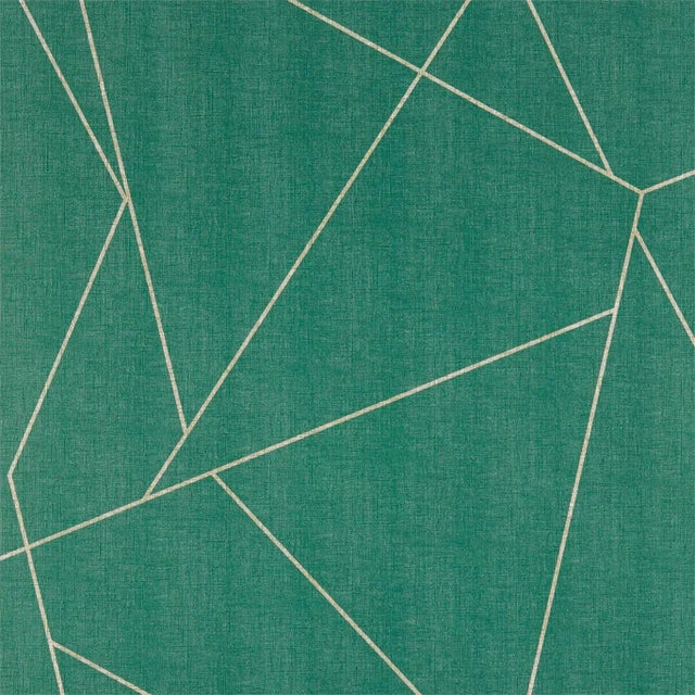 Harlequin Parapet Wallpaper in Emerald - a Sample For Sale