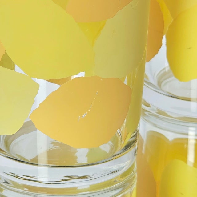 Glass Libby Lemon Yellow Vintage Iced Tea Tumblers – Set of 4 Large Mid-Century Glasses For Sale - Image 7 of 9
