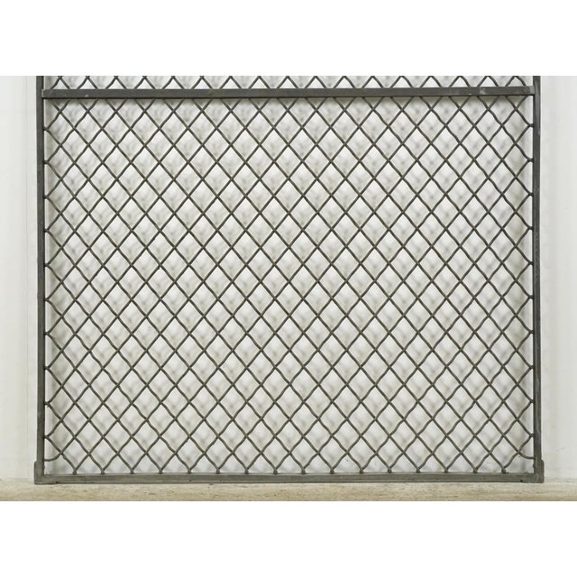 Mid 20th Century Reclaimed Industrial Steel Mesh Security Panel 47 X 69.125 In. For Sale - Image 5 of 12