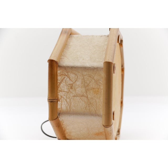 Wood Mid-Century Modern Japanese Wall Lamp in Bamboo and Rice Paper, 1960s For Sale - Image 7 of 12