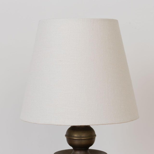 Brass Pair of French Antique Metal Table Lamps For Sale - Image 8 of 13