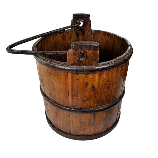 19th C. Hand-Forged Wood and Iron Well Bucket For Sale - Image 13 of 18
