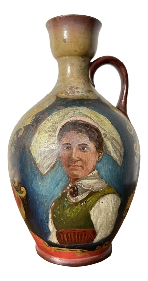 Vintage Hand-Painted Ceramic Vase/Pitcher Made in Sweden
