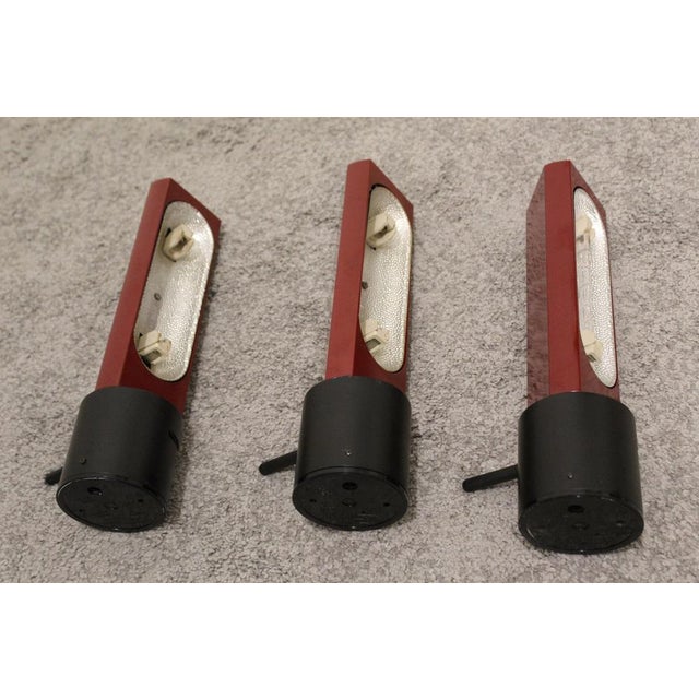 Tritico Wall Lamp Yellow Taller Gianfranco Pattini Lacquered in Burgundy Color, Italy 80s European Plug (up to 250V).The...