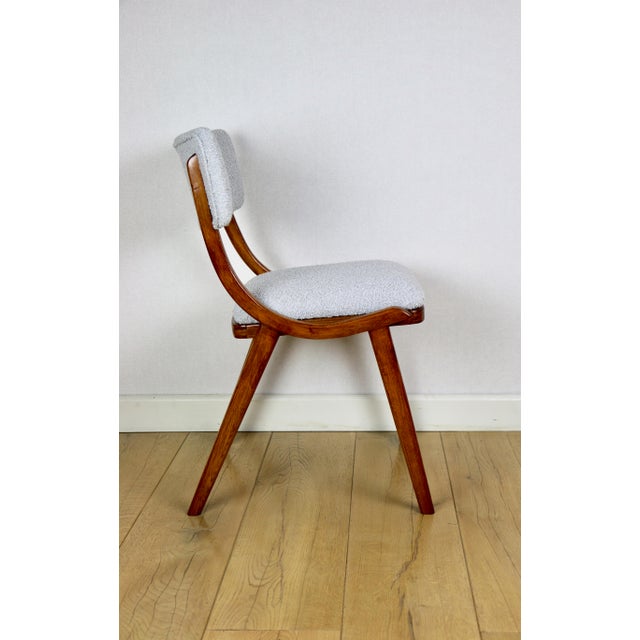 Brown Skoczek Chair in Light Grey Boucle, 1970s For Sale - Image 8 of 12