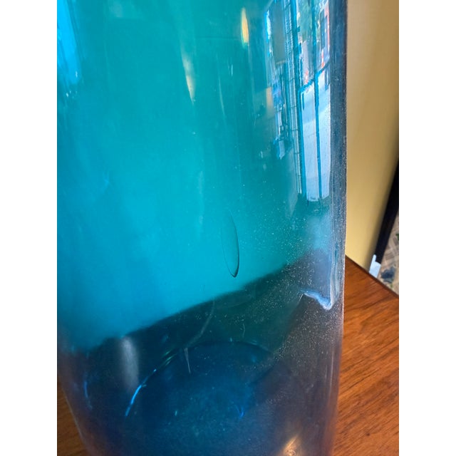 1960s Wayne Husted for Blenko Massive #6138 Floor Decanter in Blue For Sale In Chicago - Image 6 of 9
