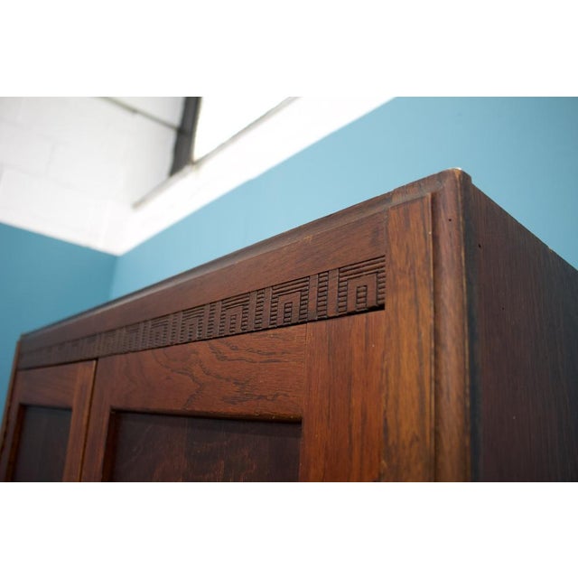 Wood Art Deco Oak Compact Wardrobe, 1930s For Sale - Image 7 of 12