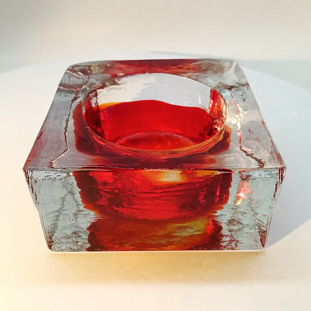 Vintage Square Ashtray in Handcrafted Murano Glass by Flavio Poli for Seguso, 1960s For Sale - Image 6 of 11