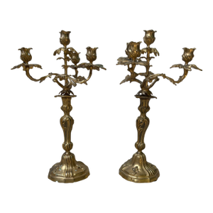 Mid 19th Century Pair of French Gilt Bronze Four-Light Candelabra – Napoleon III Period Circa
