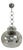 Glass and Steel 3-Light Pendant, Italy, 1970s For Sale