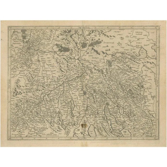Map of Zurich and Basel Region by Mercator, 1600 For Sale - Image 11 of 11
