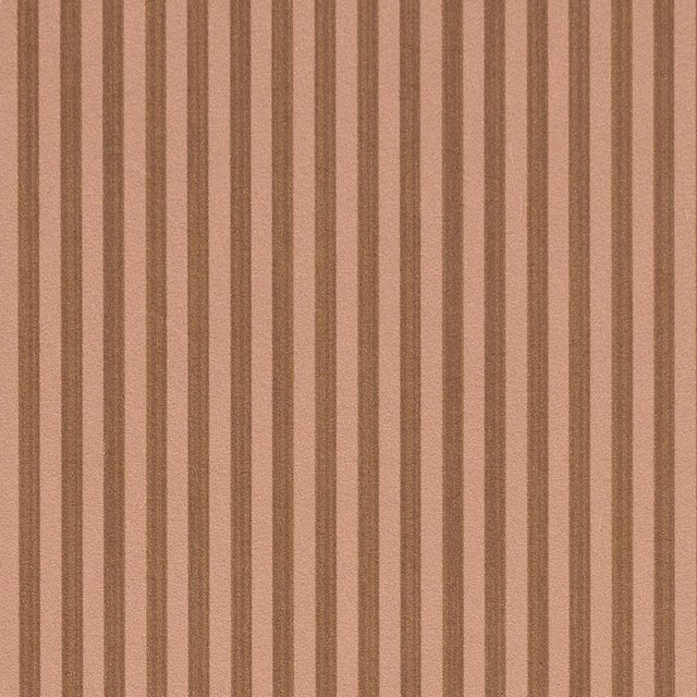 Schumacher Schumacher Edwin Stripe Narrow Wallcovering In Chestnut Rose For Sale - Image 4 of 4