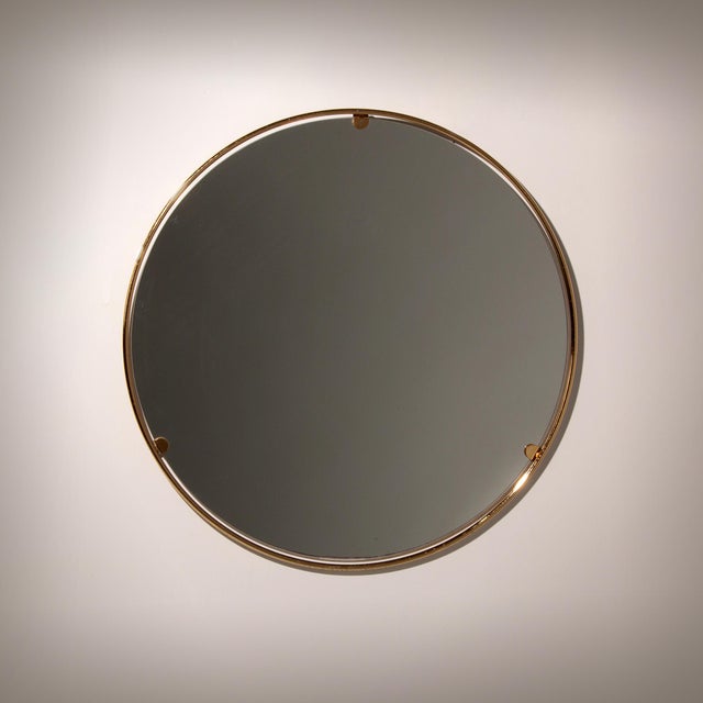 Italian Brass Wall Mirror, Milan, 1960s For Sale - Image 9 of 9