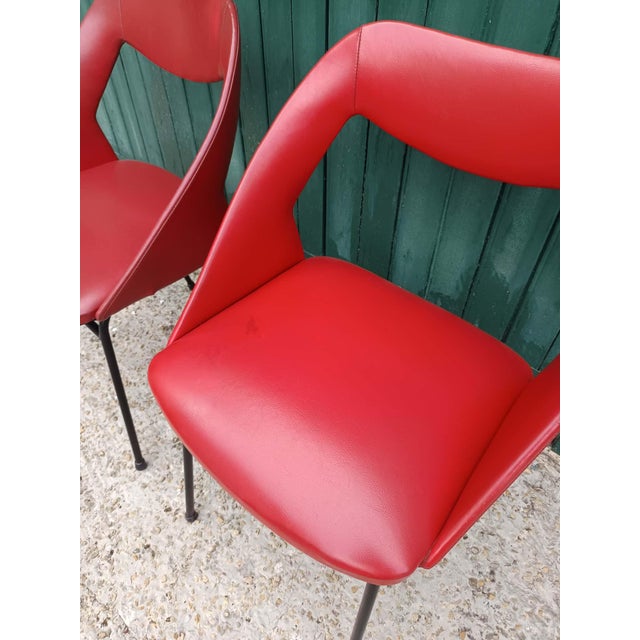 Vintage Red Vinyl Armchairs, 1970, Set of 2 For Sale - Image 17 of 18