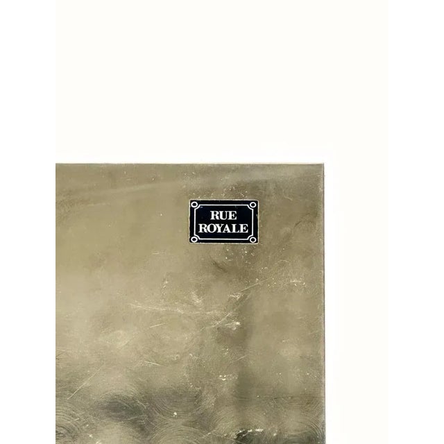 Silver Box in Polished Steel, Brass and Wood from Rue Royale, France, 1970s For Sale - Image 8 of 9