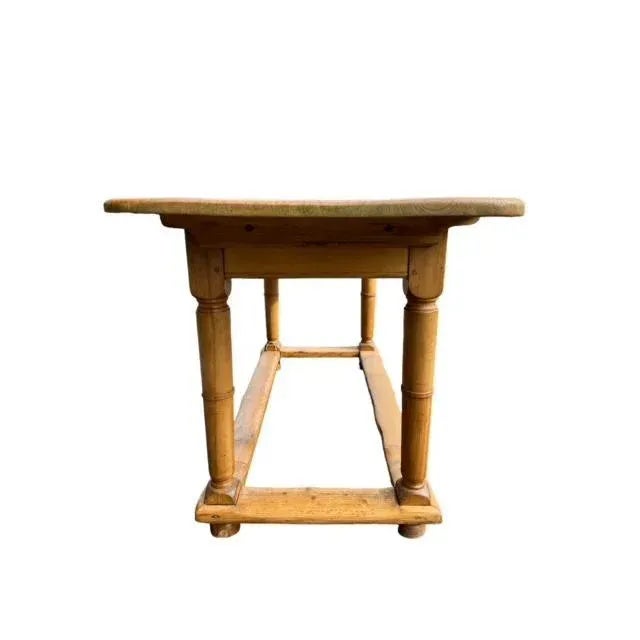 Brown Late 19th Century Pine Stretcher Table For Sale - Image 8 of 8
