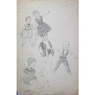 Rosy Andreasi-verdier, Kids at the Beach, Ink Drawing For Sale