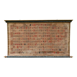 Antique French Armorial Shield Scroll, Circa 1720 For Sale