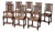 Antique French Carved Oak Rush Seat Dining Chairs, Set of 8 For Sale