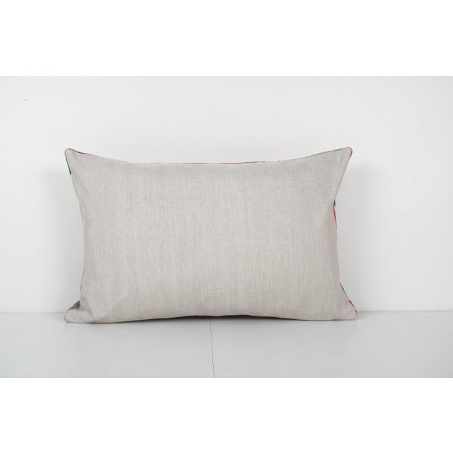 Silk Velvet Pink Ikat Pillow Cover For Sale - Image 4 of 5
