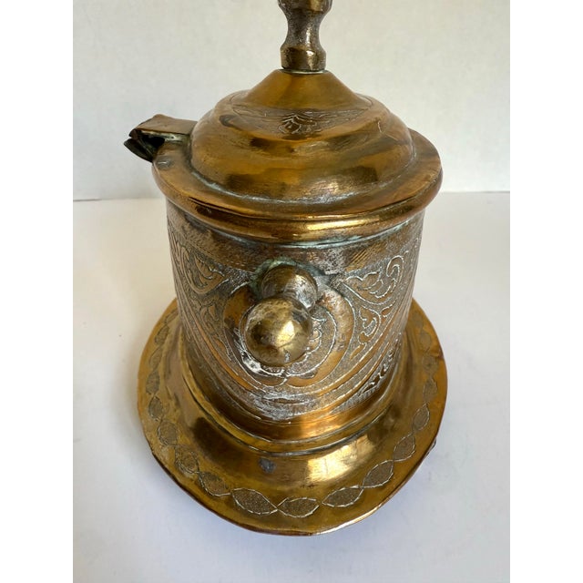 Early 20th Century Early 20th Century Moroccan Embossed & Engraved Brass Tea Caddy For Sale - Image 5 of 13