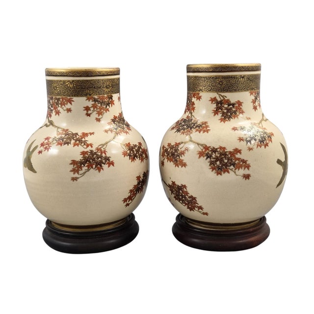 Japanese Meiji Satsuma Vases by Kinkōzan, Kyoto, 1900s, Set of 2 For Sale - Image 12 of 18