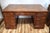 English Vintage English Georgian Style Double Pedestal Gilt Tooled Leather Executive Desk For Sale - Image 3 of 7
