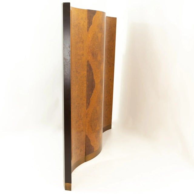Mid-Century Modern Milo Baughman Style Mid Century Burlwood Room Divider For Sale - Image 3 of 11