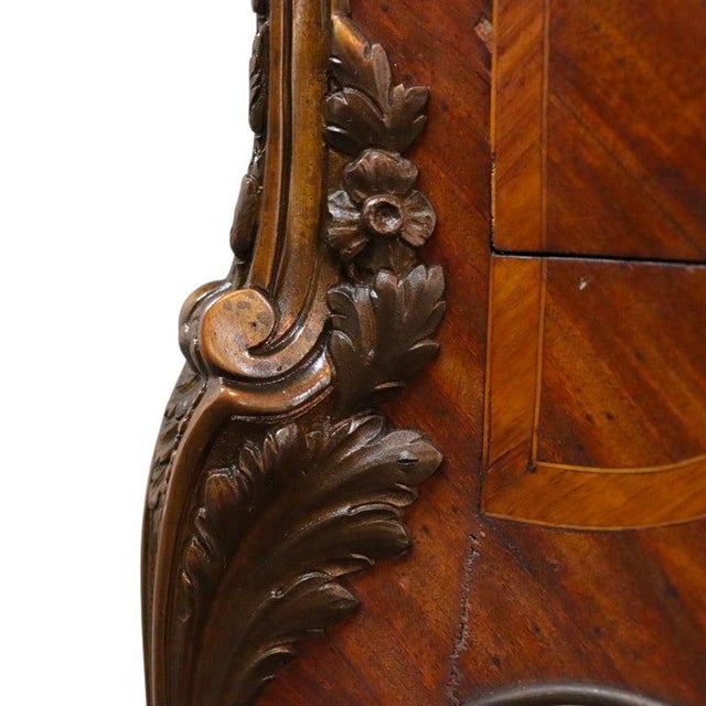 Wood Linke Inspired French Marquetry Marble Top Table With Bronze Mounts 19thC For Sale - Image 7 of 17