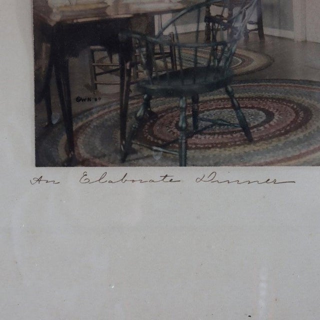 1900 - 1909 Antique Wallace Nutting Print “An Elaborate Dinner” Signed C1900 For Sale - Image 5 of 7
