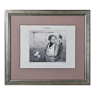 Honoré Daumier A Rare 19th Century Honore Daumier Caricature from the "Types Parisiens" Series, 1840 For Sale