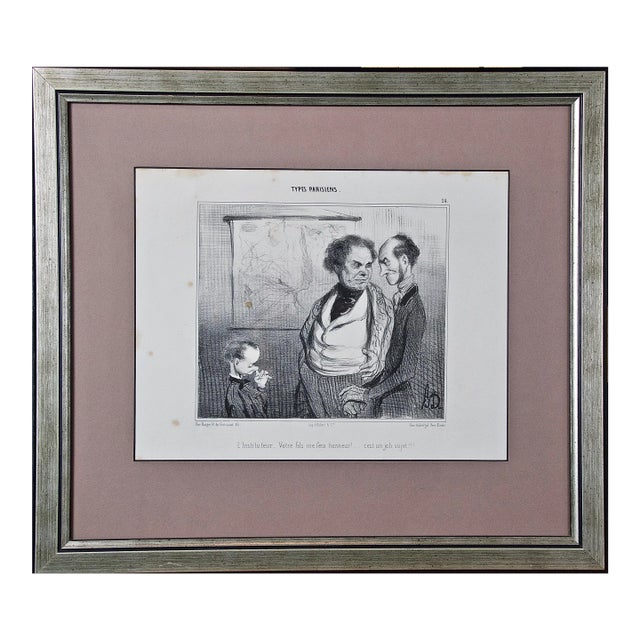 Honoré Daumier A Rare 19th Century Honore Daumier Caricature from the "Types Parisiens" Series, 1840 For Sale