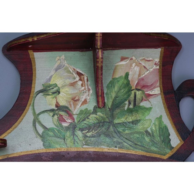 Art Nouveau Wooden Hand-Painted Floral Shelves, Germany, 1910, Set of 2 For Sale - Image 15 of 18