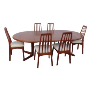 Edvard Valentinsen Danish Modern Dining Table Six Svegard Chairs 2 Leaves 6311 For Sale