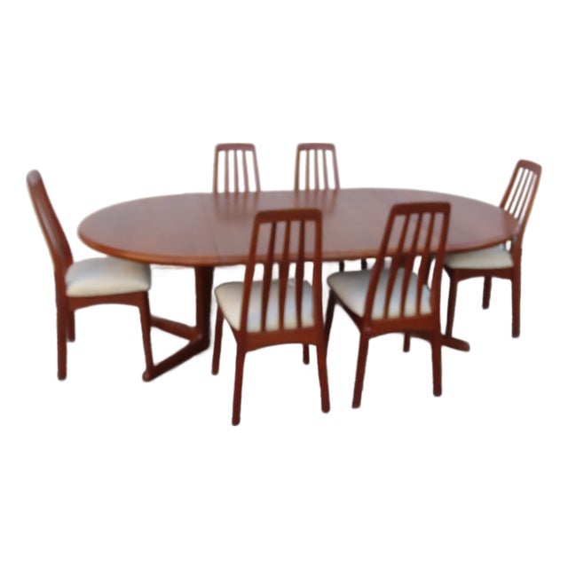 Edvard Valentinsen Danish Modern Dining Table Six Svegard Chairs 2 Leaves 6311 For Sale