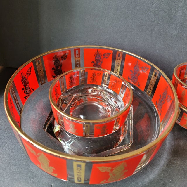 Vintage Glassware by Jeannette Goddess 4 Way Server Complete Set- 12 Pieces For Sale In Philadelphia - Image 6 of 7