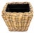 Artifacts Rattan Square Tapered Planter with Black Plastic Insert, Natural, 11.5" For Sale