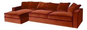 Rafaella Chaise Sofa in Red and Rusty Velvet from Biosofa
