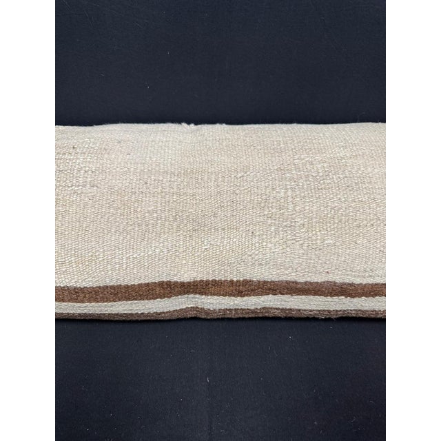 Contemporary Turkish Hemp Pillow Cushion Natural Beige Brown Cushion Cover 14x40 For Sale - Image 3 of 4