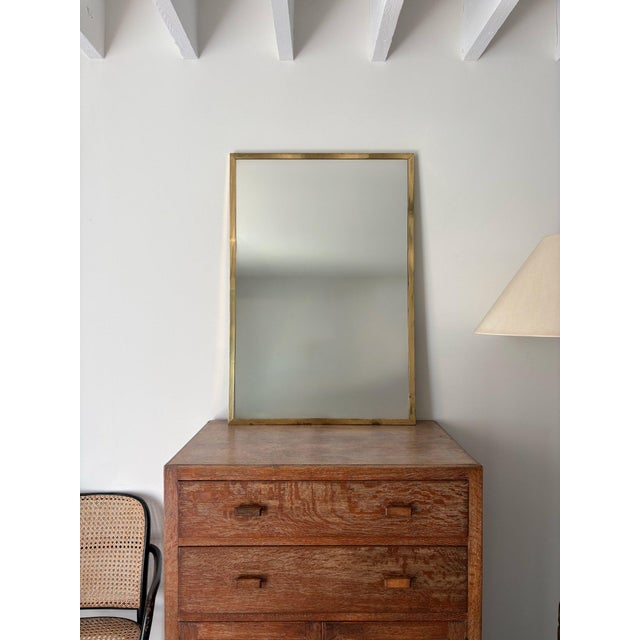 Mid-Century Modern Brass Mirror, 1960 For Sale - Image 11 of 11