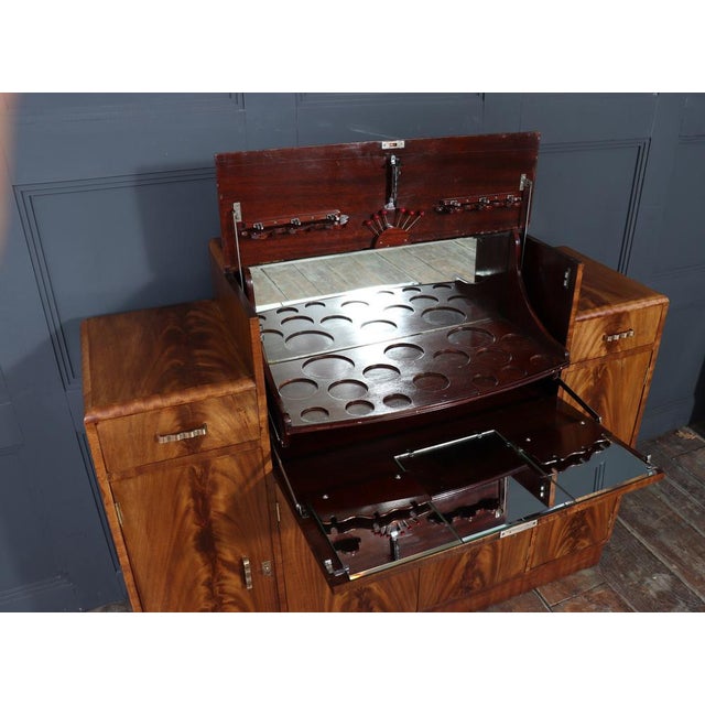English Art Deco Walnut Cocktail Sideboard, 1930s For Sale - Image 8 of 16